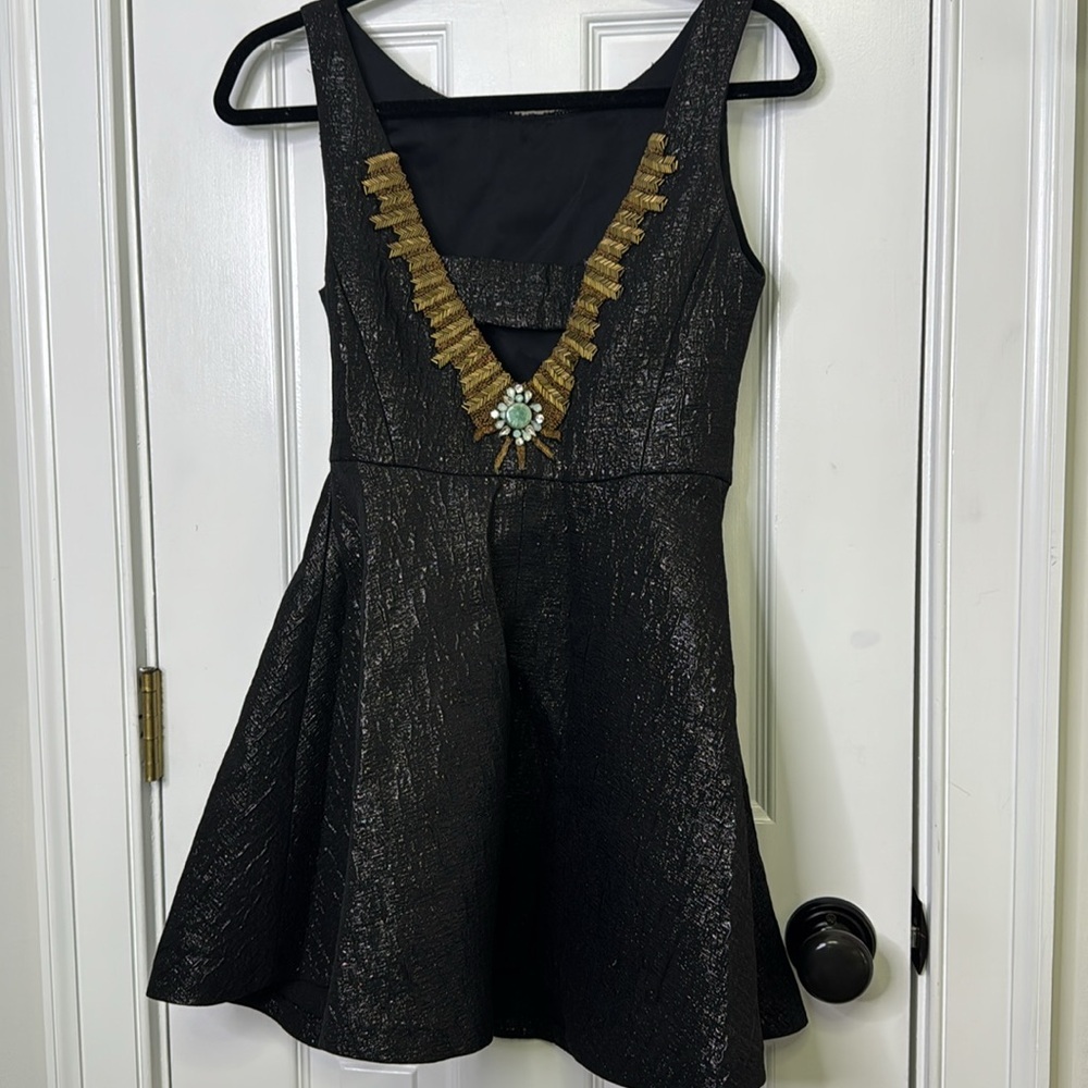 Twelfth Street by Cynthia Vincent Black Fit and Flare Mini Cocktail Dress - Picture 5 of 7